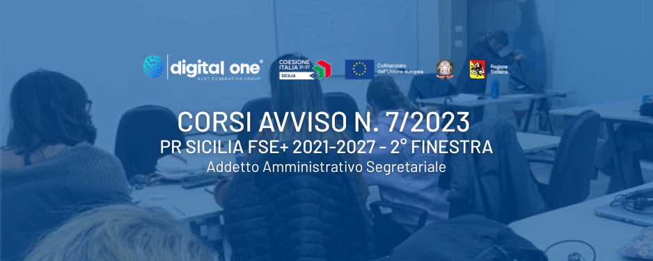 Addetto Amministrativo Segretariale – Avviso n. 7/2023 PR Sicilia FSE+ 2021-2027 – 2° finestra