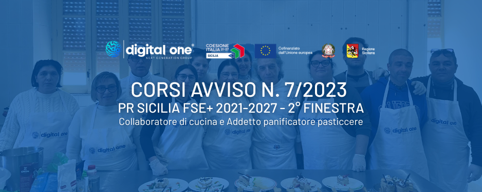 Collaboratore di cucina e Addetto panificatore pasticcere – Avviso n. 7/2023 PR Sicilia FSE+ 2021-2027 – 2° finestra